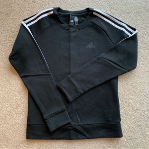 Adidas | Women’s 3-Stripes Fleece Sweatshirt | BLACK - SMALL